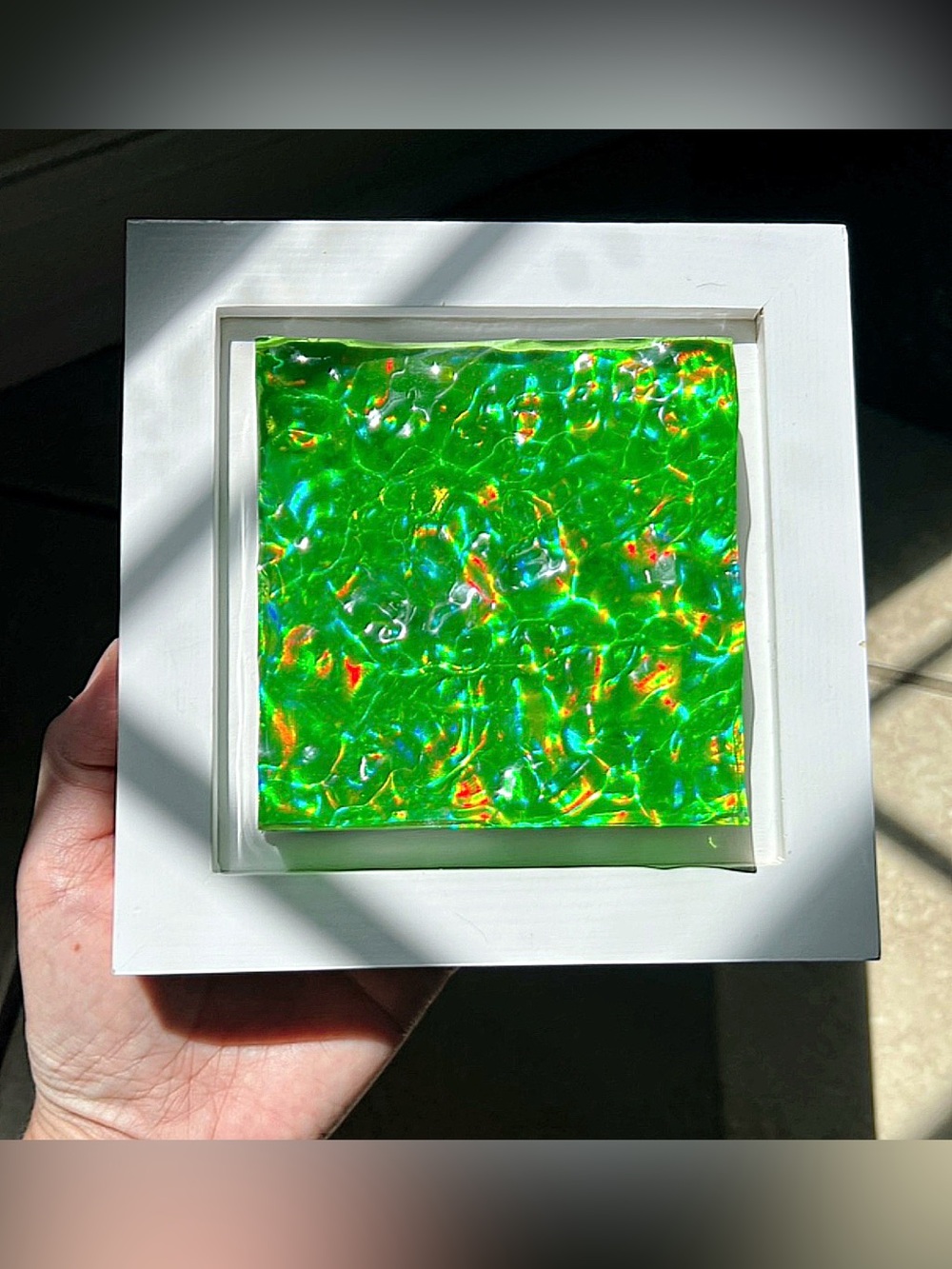 Lime Green Holographic Aqua Art